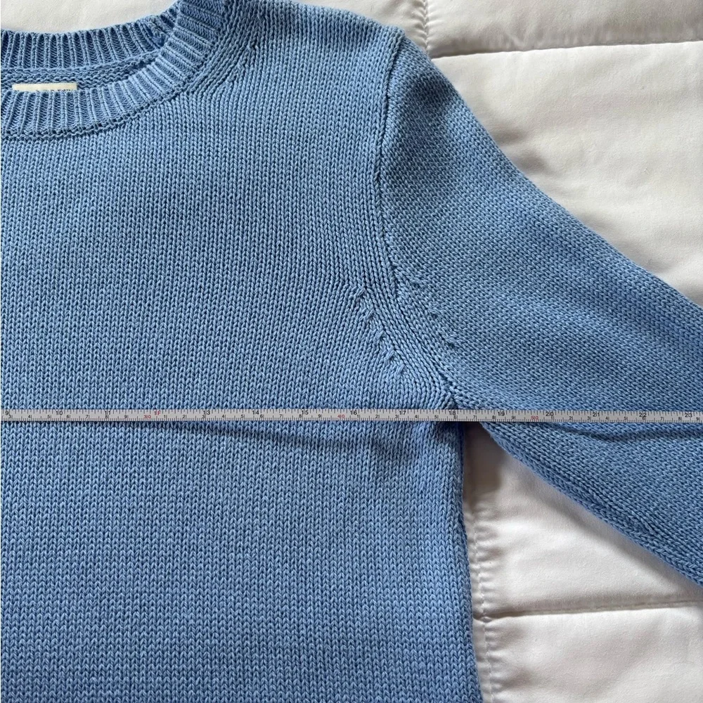 100% Cotton J. Crew Sky Blue Knit Scalloped Hem Sweater